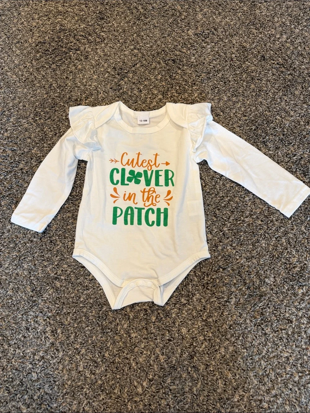 Amazon Green & White Clover Baby Girls' Outfit with Bow Headband